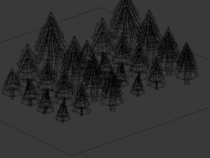 lowpoly fox trees 3D मॉडल