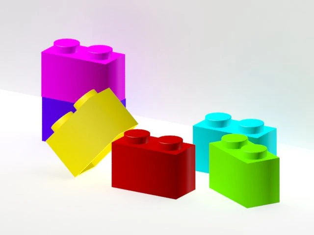 lego bricks in the quantity of 6 pieces 3D Model .c4d .max .obj .3ds .fbx .stl .blend 