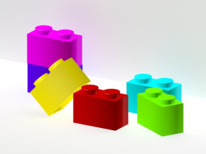 lego bricks in the quantity of 6 pieces 3D Model