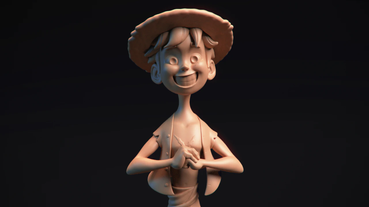 straw hat luffy - onepiece - 3d print model 3D Print Model .c4d .max .obj .3ds .fbx .stl .blend 