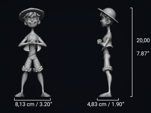 straw hat luffy - onepiece - 3d print model Modelo de Impressão 3D