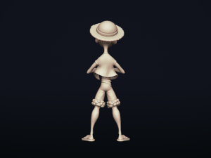 straw hat luffy - onepiece - 3d print model Modelo de Impressão 3D