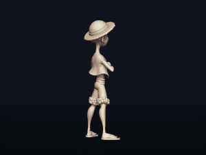 straw hat luffy - onepiece - 3d print model Modelo de Impressão 3D