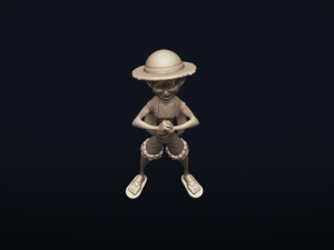 straw hat luffy - onepiece - 3d print model Modelo de Impressão 3D