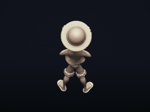 straw hat luffy - onepiece - 3d print model Modelo de Impressão 3D