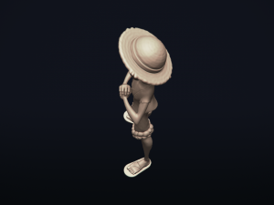 straw hat luffy - onepiece - 3d print model Modelo de Impressão 3D
