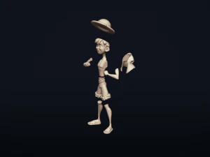 straw hat luffy - onepiece - 3d print model 3D Print Model