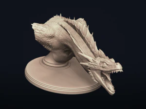 dragon bust - game of thrones - drogon - 3d prinable model 3D Print Model