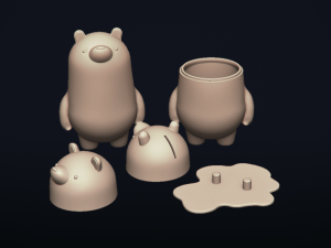 polarbear piggybank - 3d printable model 3D 프린트 모델