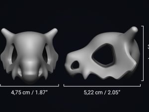 cubone skull - free 3d printable model 3D printmodel