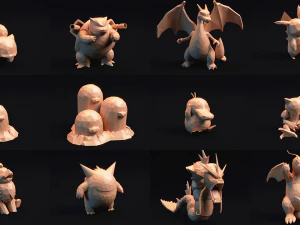 collezione d'arte Pokemon lowpoly Modello di stampa 3D