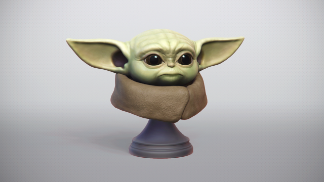 baby yoda - star wars the mandalorian - printable 3D Print Model .c4d .max .obj .3ds .fbx .stl .blend 