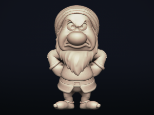 grumpy - one of the seven dwarfs - printable 3d print model 3D Print Model