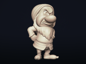 grumpy - one of the seven dwarfs - printable 3d print model 3D Print Model