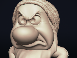 grumpy - one of the seven dwarfs - printable 3d print model 3D Print Model