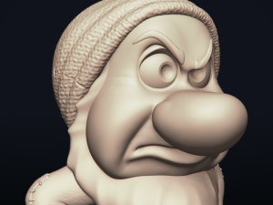 grumpy - one of the seven dwarfs - printable 3d print model 3D Print Model