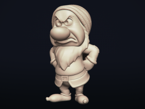 grumpy - one of the seven dwarfs - printable 3d print model 3D Print Model