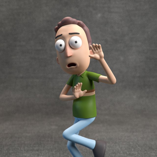 rick and morty - jerry smith 3D 프린트 모델 .c4d .max .obj .3ds .fbx .stl .blend 
