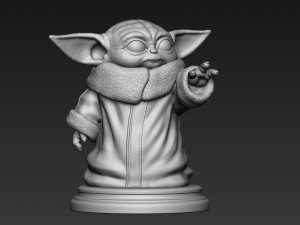 baby yoda - the mandalorian Modèles 3D en vedette