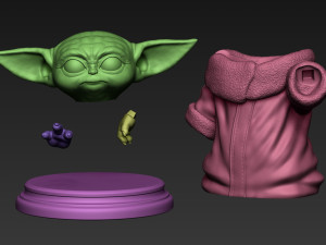 baby yoda - the mandalorian Modèles 3D en vedette