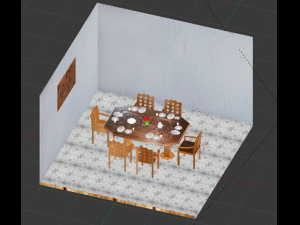table with chairs 3D मॉडल