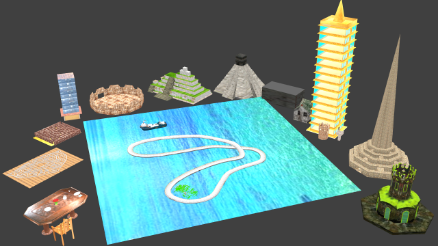 set of 3d objects 3D Model .c4d .max .obj .3ds .fbx .stl .blend 