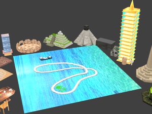 set of 3d objects 3D मॉडल