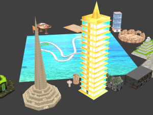 set of 3d objects 3D Model