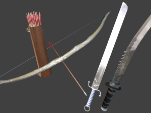swords and bow 3D 모델