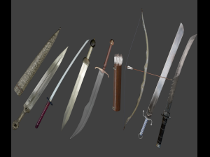 swords and bow com-pack 3D 모델