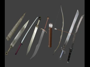 剣と弓のコンパック 3Dモデル