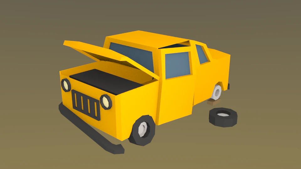 broken car 3D Model .c4d .max .obj .3ds .fbx .stl .blend 