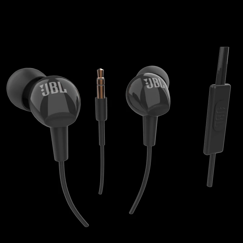 jbl c100si earphone mic black 3D Model .c4d .max .obj .3ds .fbx .stl .blend 