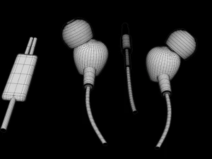 jbl c100si earphone mic black 3D Model