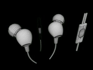 jbl c100si earphone mic black 3D Model