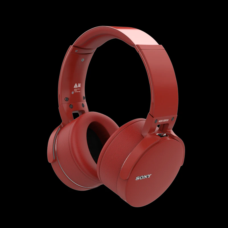 sony mdr xb950bt bluetooth headphones red 3D Model .c4d .max .obj .3ds .fbx .stl .blend 