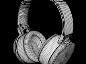 sony mdr xb950bt bluetooth headphones red 3D Model