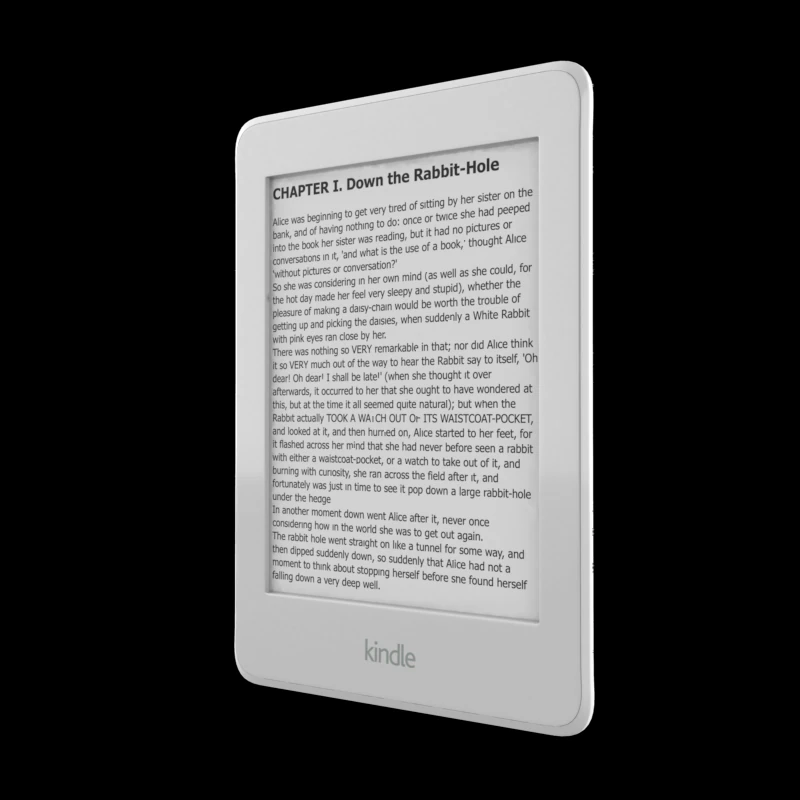 Amazon Kindle Paperwhite mit Wi-Fi-Konnektivit&auml;t wei&szlig; 3D Modell .c4d .max .obj .3ds .fbx .stl .blend 