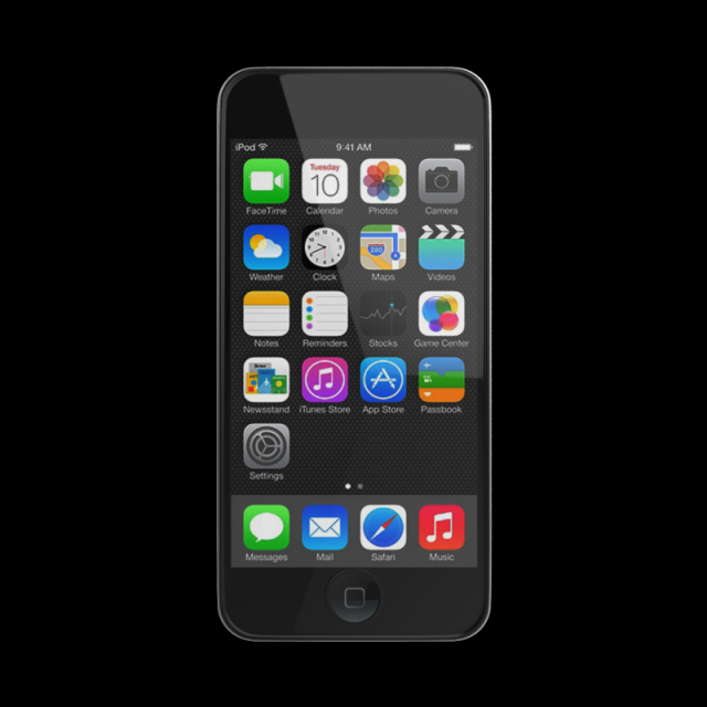 apple mgg82hn ipod touch grey 3D मॉडल .c4d .max .obj .3ds .fbx .stl .blend 
