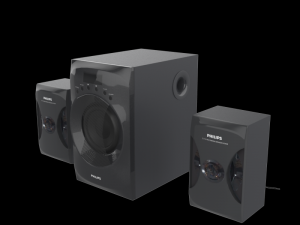 philips mms4040f pc speaker black 3D मॉडल