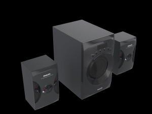 philips mms4040f pc speaker black 3D मॉडल