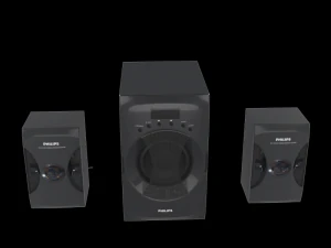philips mms4040f pc speaker black 3D Model