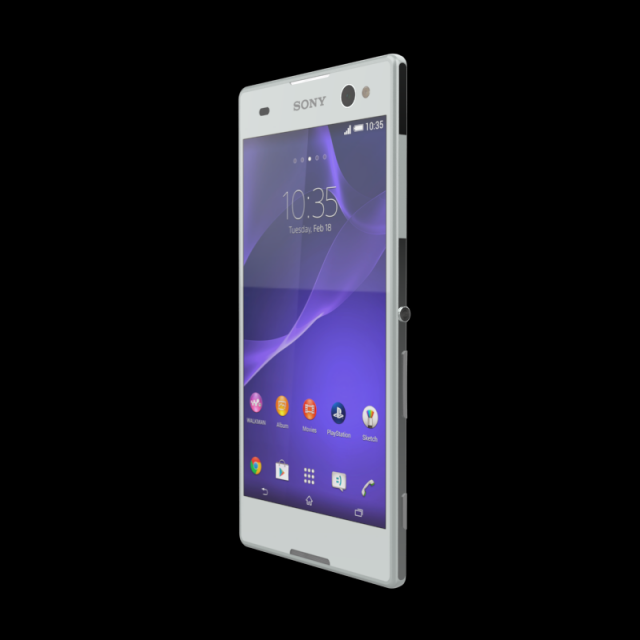 sony xperia c3 gsm phone dual sim white 3D मॉडल .c4d .max .obj .3ds .fbx .stl .blend 