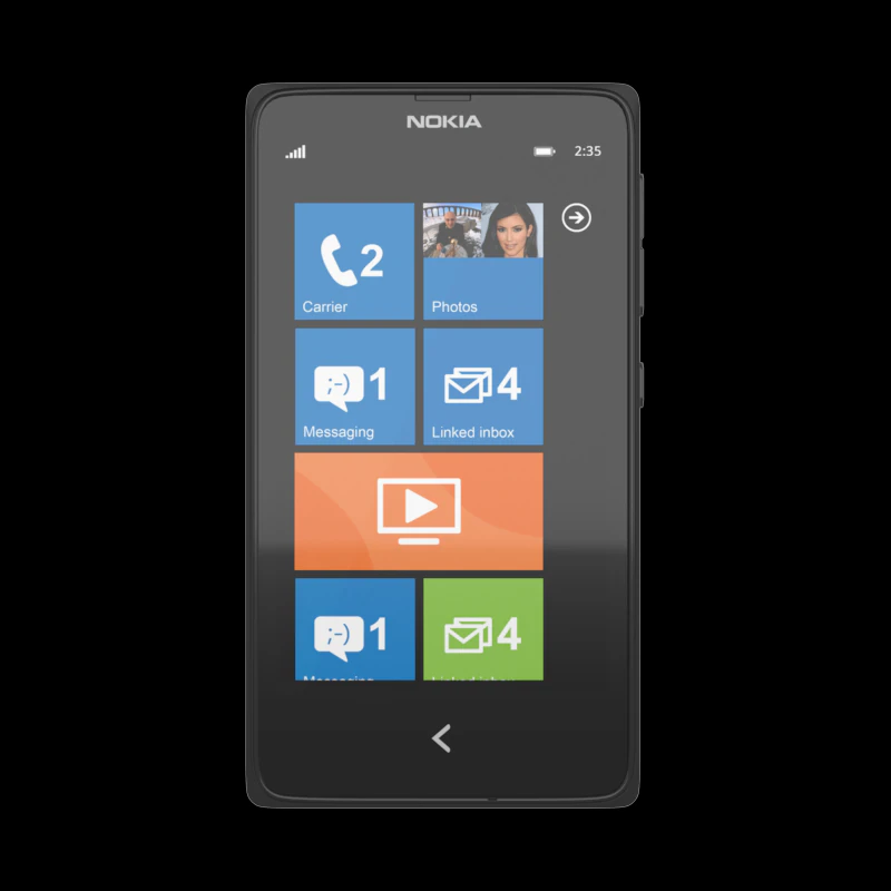 nokia x gsm mobile phone dual sim black 3D Model .c4d .max .obj .3ds .fbx .stl .blend