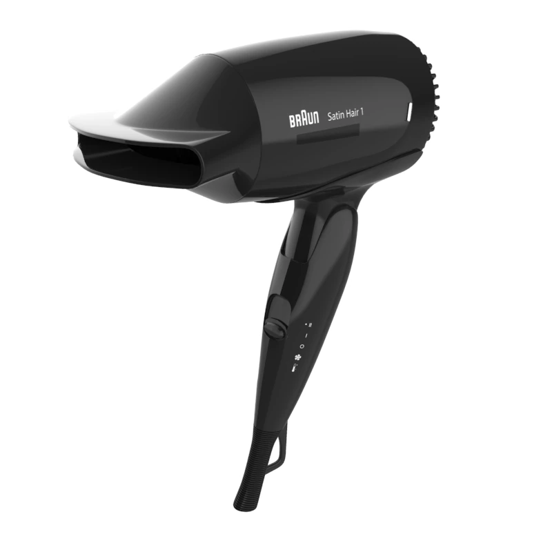 braun hd 130 satin hair dryer black 3D Model .c4d .max .obj .3ds .fbx .stl .blend 