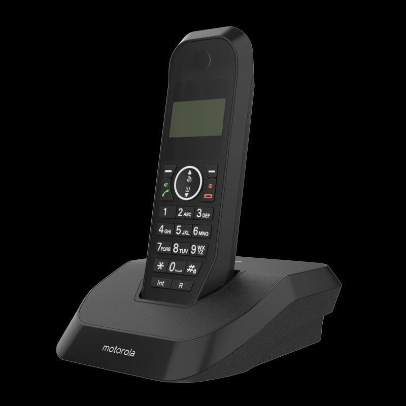 motorola s2001i cordless phone black 3D Model .c4d .max .obj .3ds .fbx .stl .blend 