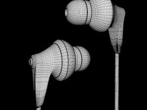 panasonic hje125e earphones black 3D मॉडल