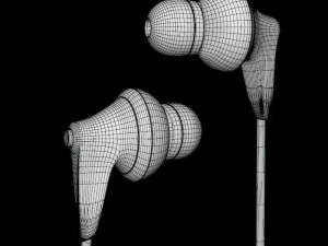panasonic hje125e earphones black 3D Model