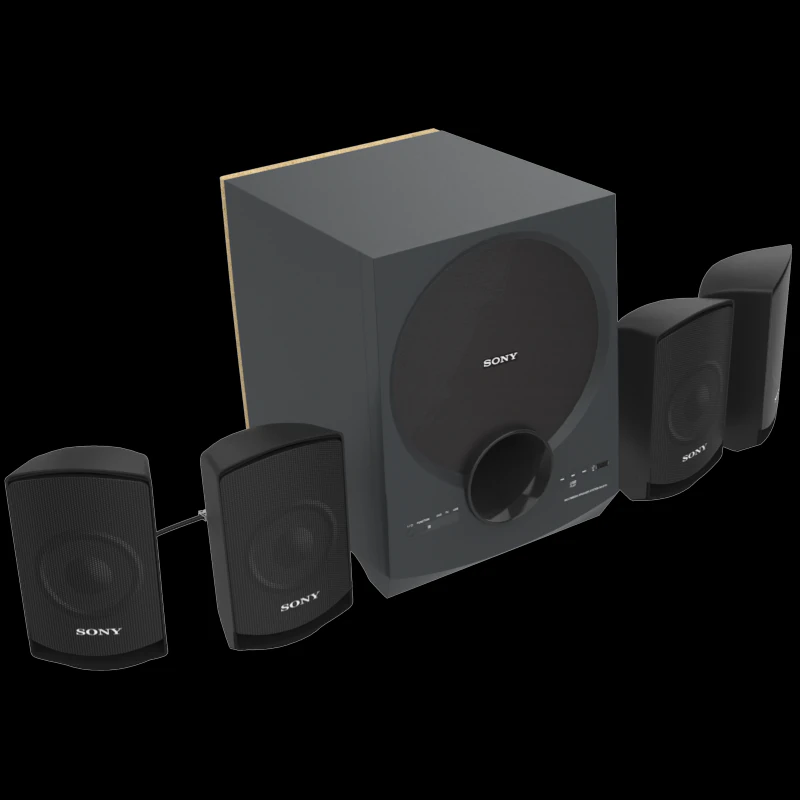 sony multi media speakers black 3D Model .c4d .max .obj .3ds .fbx .stl .blend 