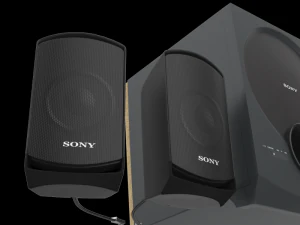 sony multi media speakers black 3D Model